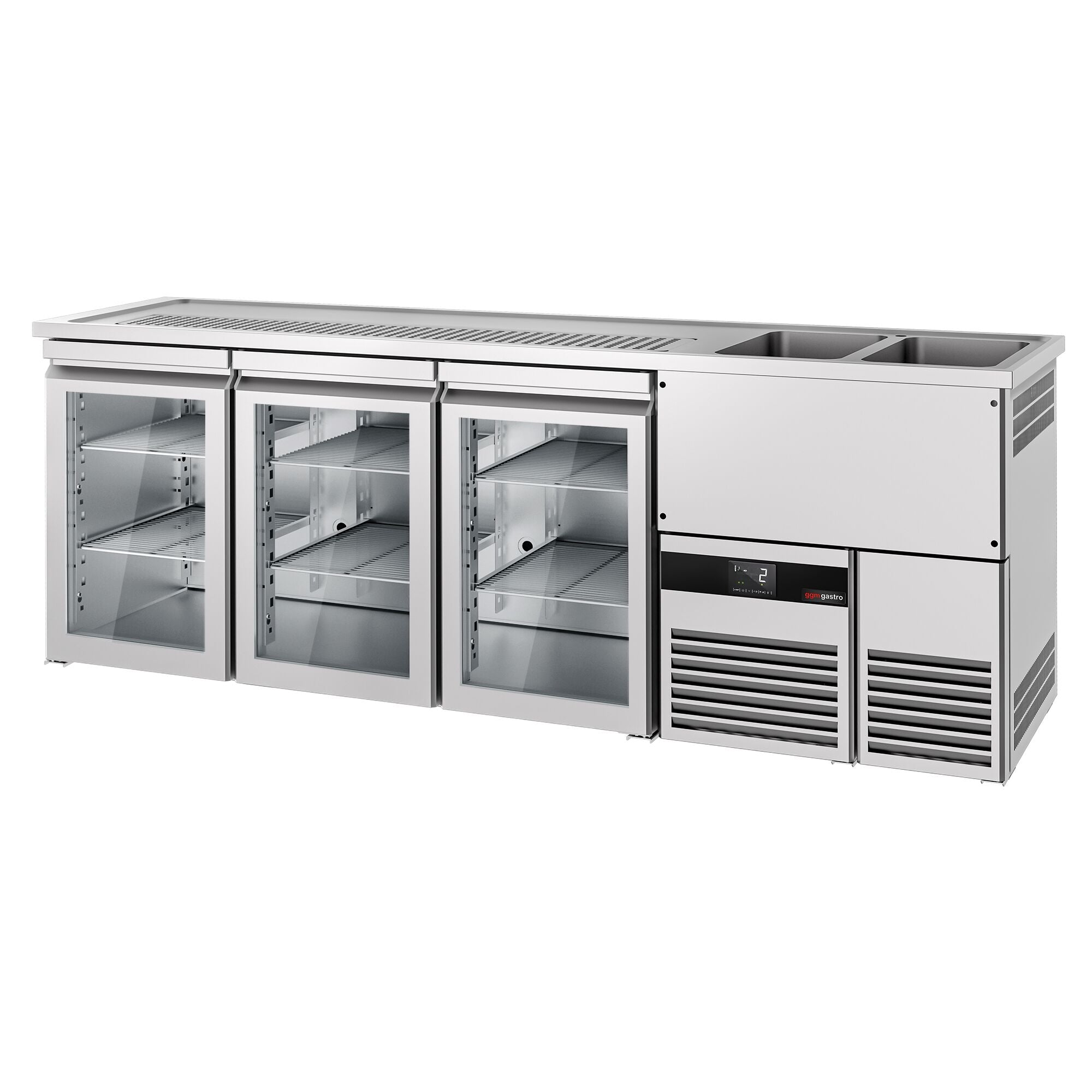 Beer counter premıum - 2500x700mm - 3 glass doors