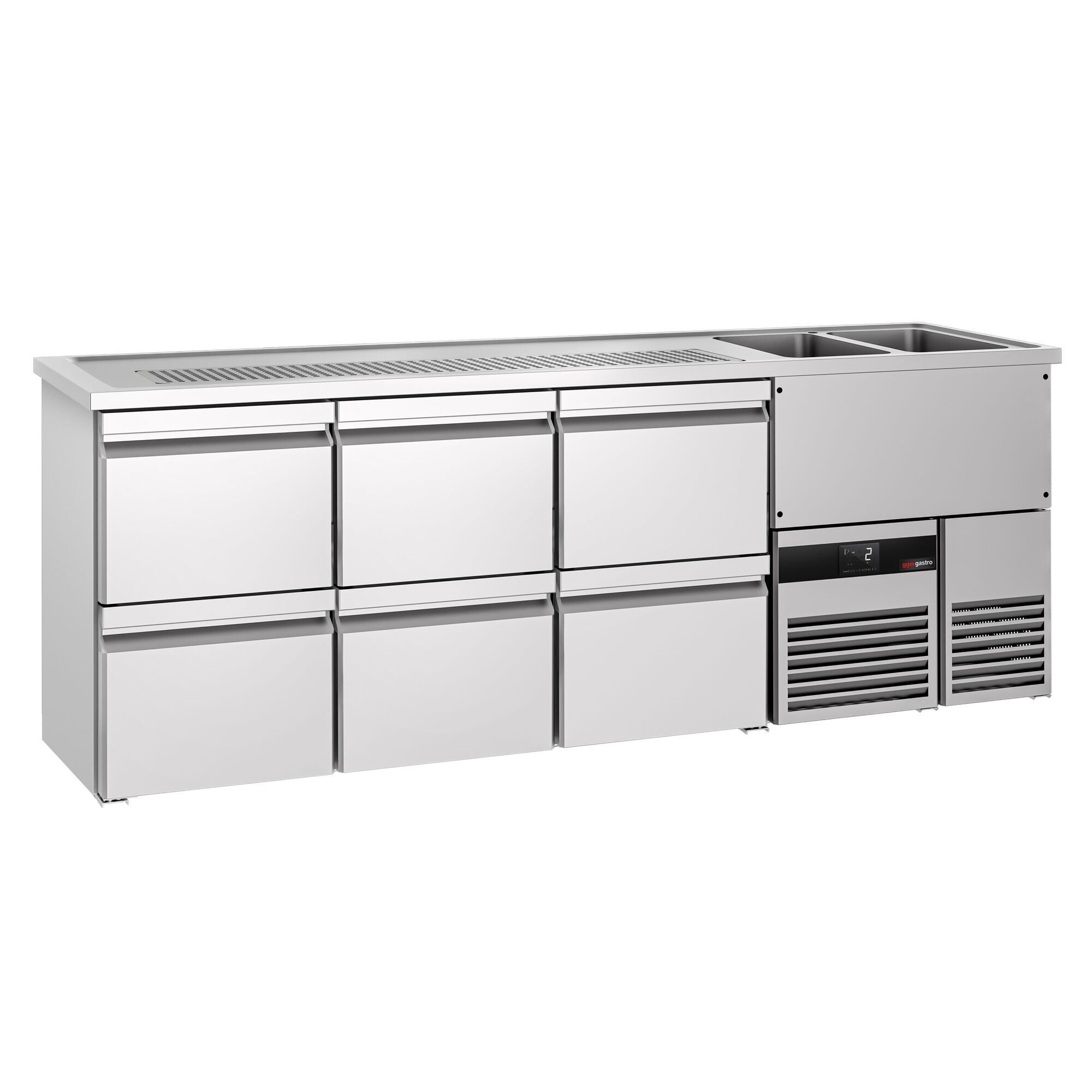 Beer counter premıum - 2500x700mm- 6 drawer