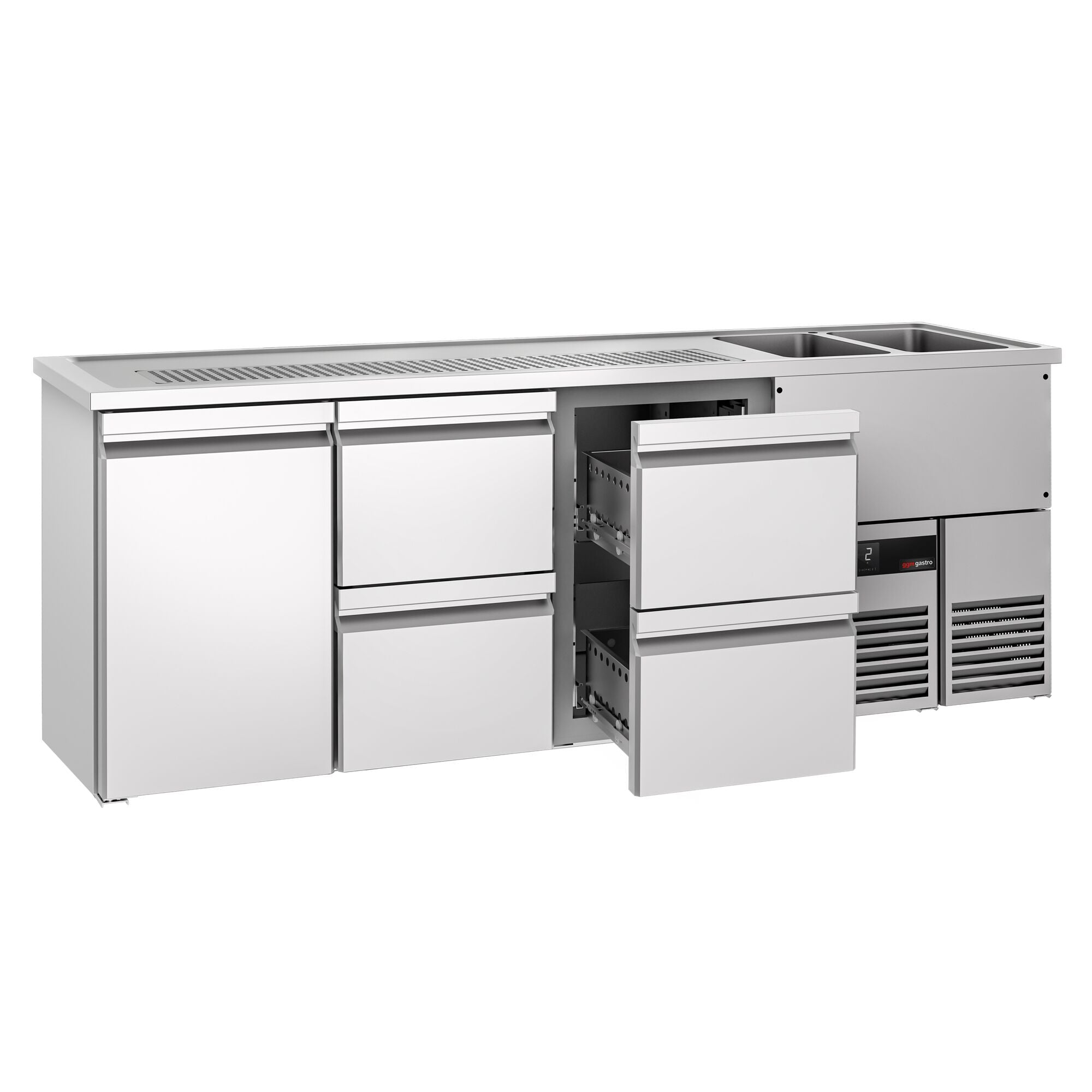 Beer counter premıum - 2500x700mm- 1 door and 4 drawers