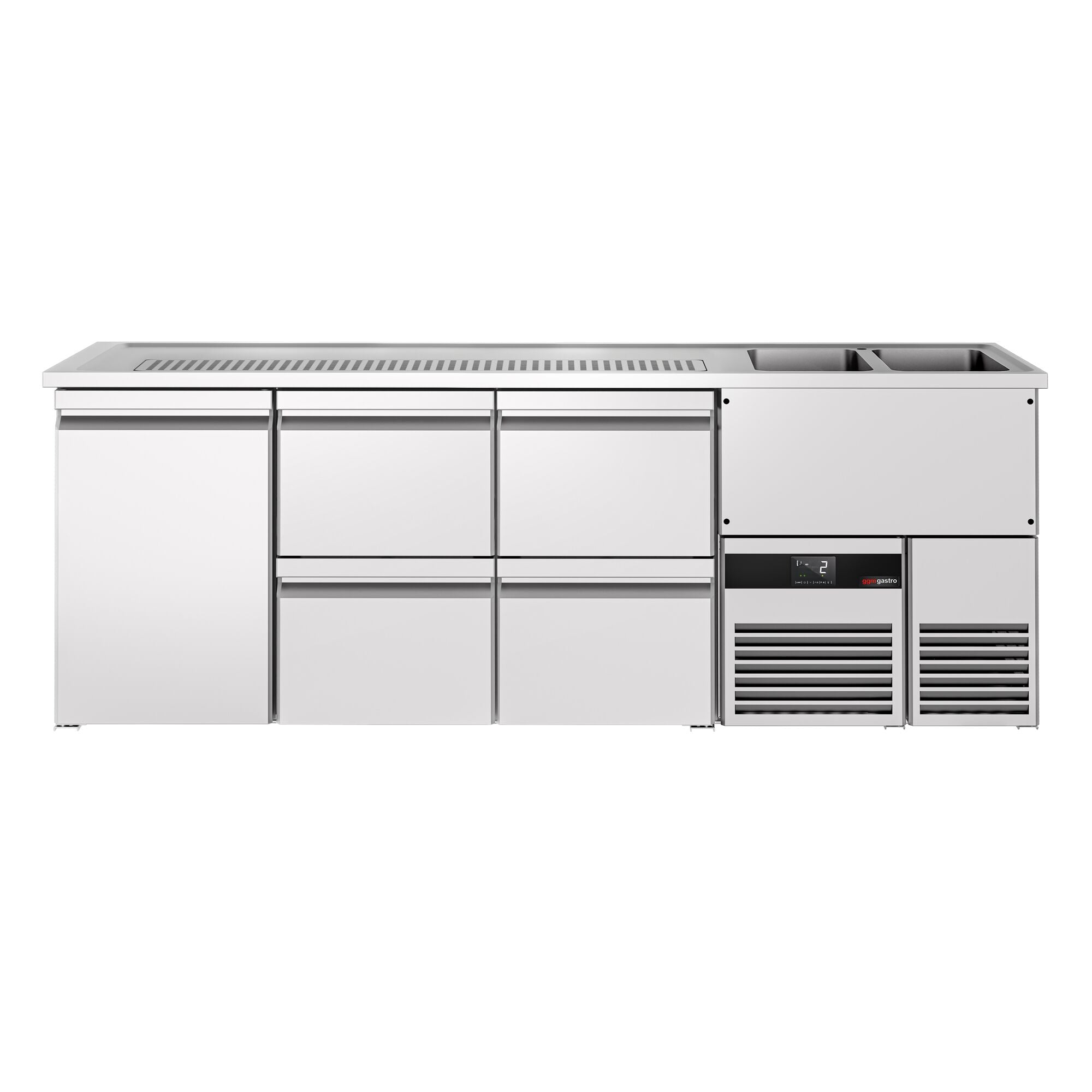 Beer counter premıum - 2500x700mm- 1 door and 4 drawers