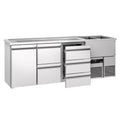 Beer counter premıum - 2500x700mm - 1 door and 5 drawers