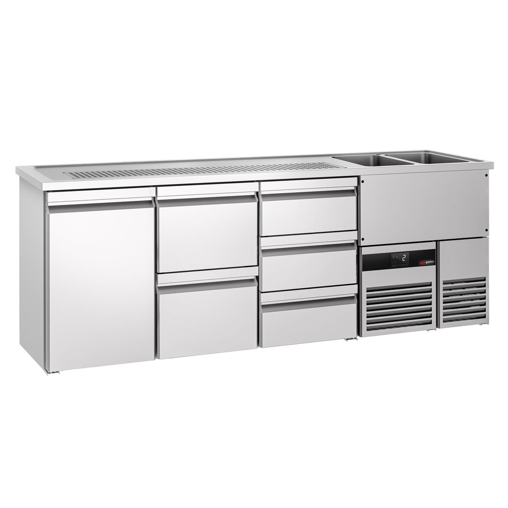 Beer counter premıum - 2500x700mm - 1 door and 5 drawers