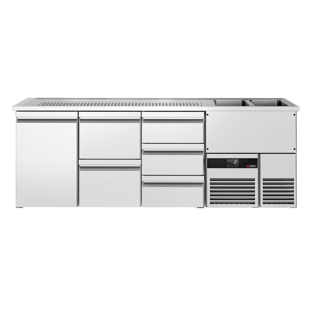 Beer counter premıum - 2500x700mm - 1 door and 5 drawers