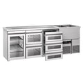 Beer counter premium - 2500x700mm- 1 glass door with 1 glass drawer
