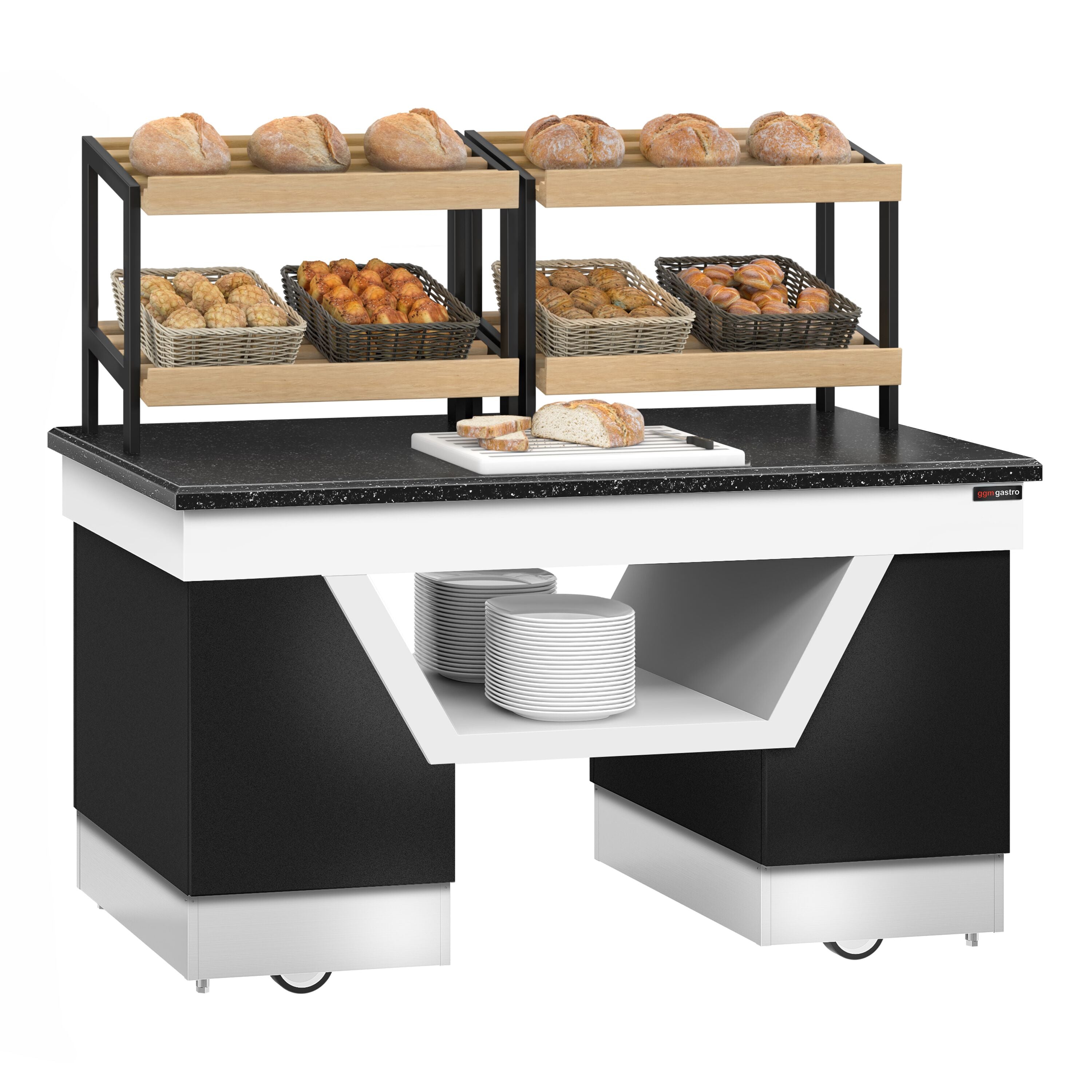 Bread Shelf Belfast - 1600mm - Wheel - Black Granite Working Counter