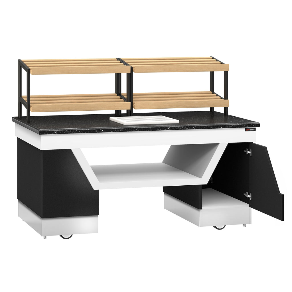 Bread Shelf Belfast - 2000mm - Wheel - Black Granite Working Counter