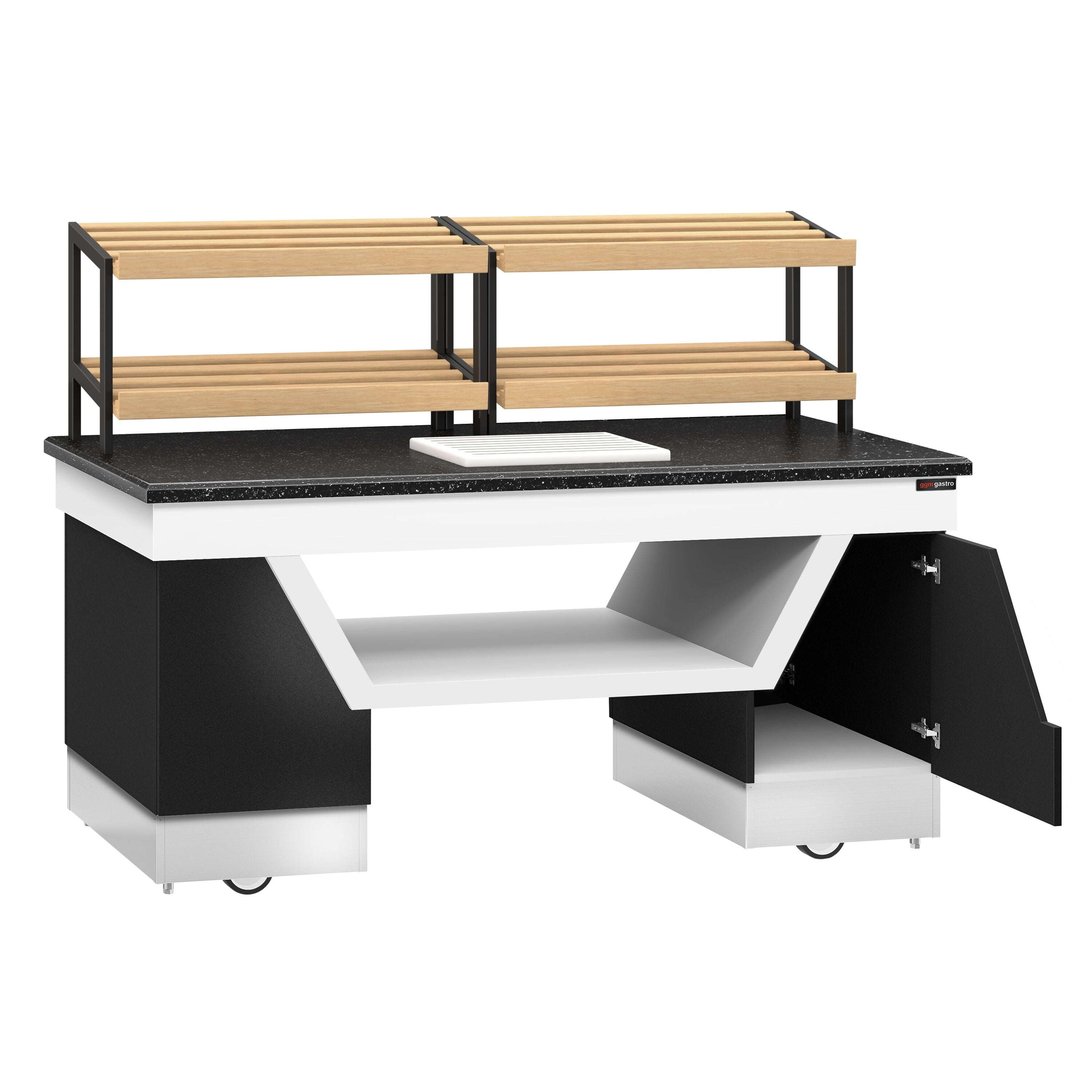 Bread Shelf Belfast - 2000mm - Wheel - Black Granite Working Counter