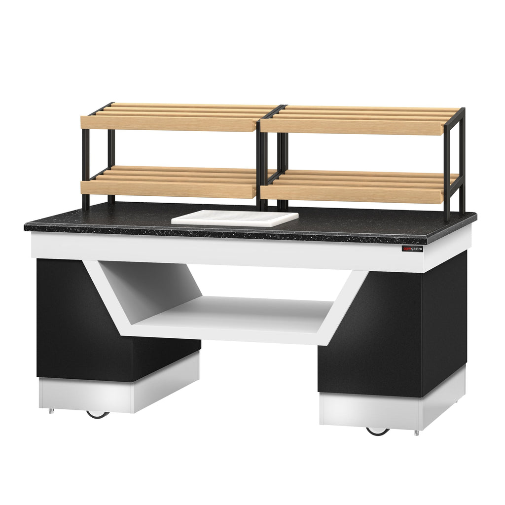 Bread Shelf Belfast - 2000mm - Wheel - Black Granite Working Counter