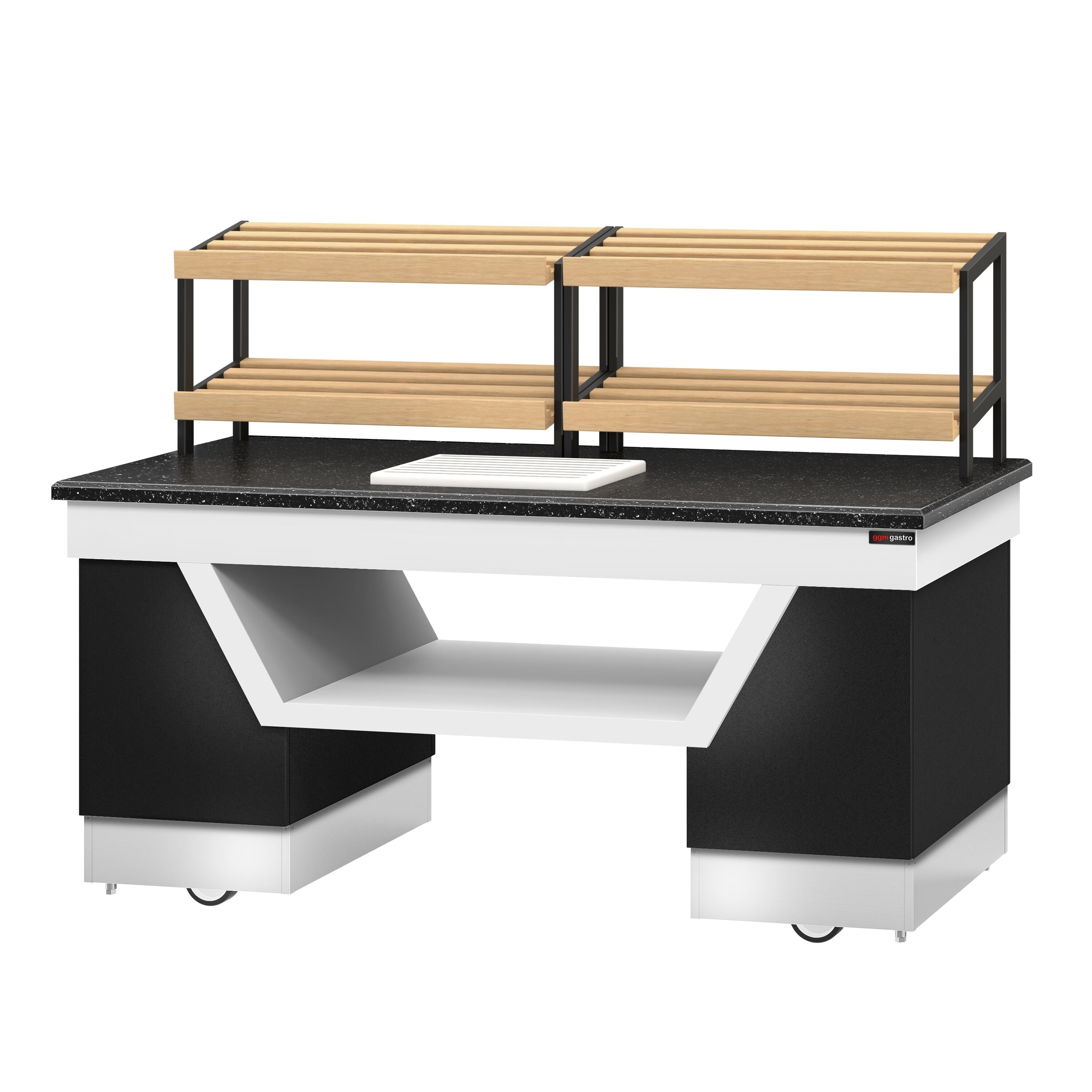 Bread Shelf Belfast - 2000mm - Wheel - Black Granite Working Counter