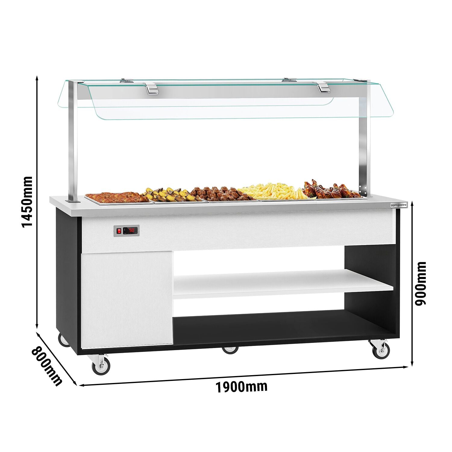 Hot Open Buffet counter danzig- 1900mm - 5x GN for 1/1