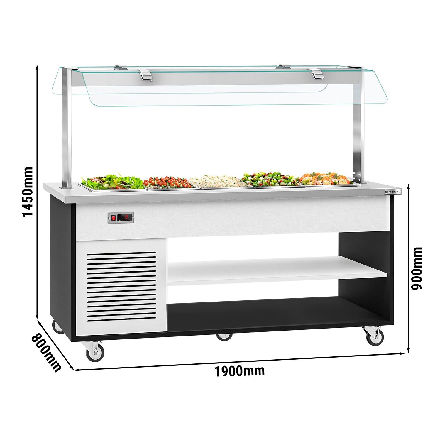 For cold open buffet bench danzig -1900mm -5x gn 1/1