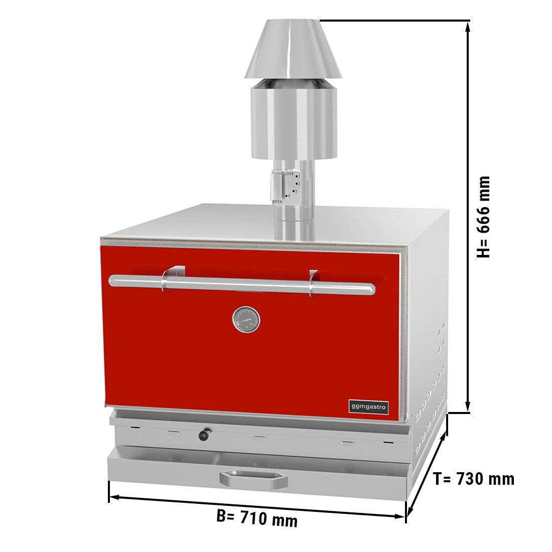 Wood coal oven - red