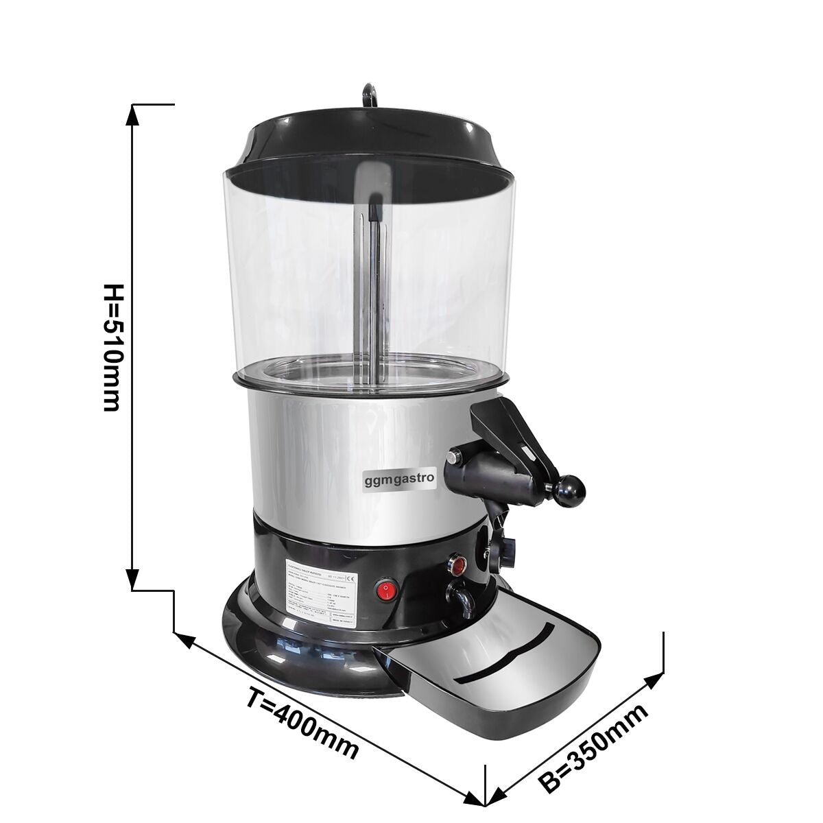 Chocolate Dispenser / Salep - 9 Liter - Black / Silver