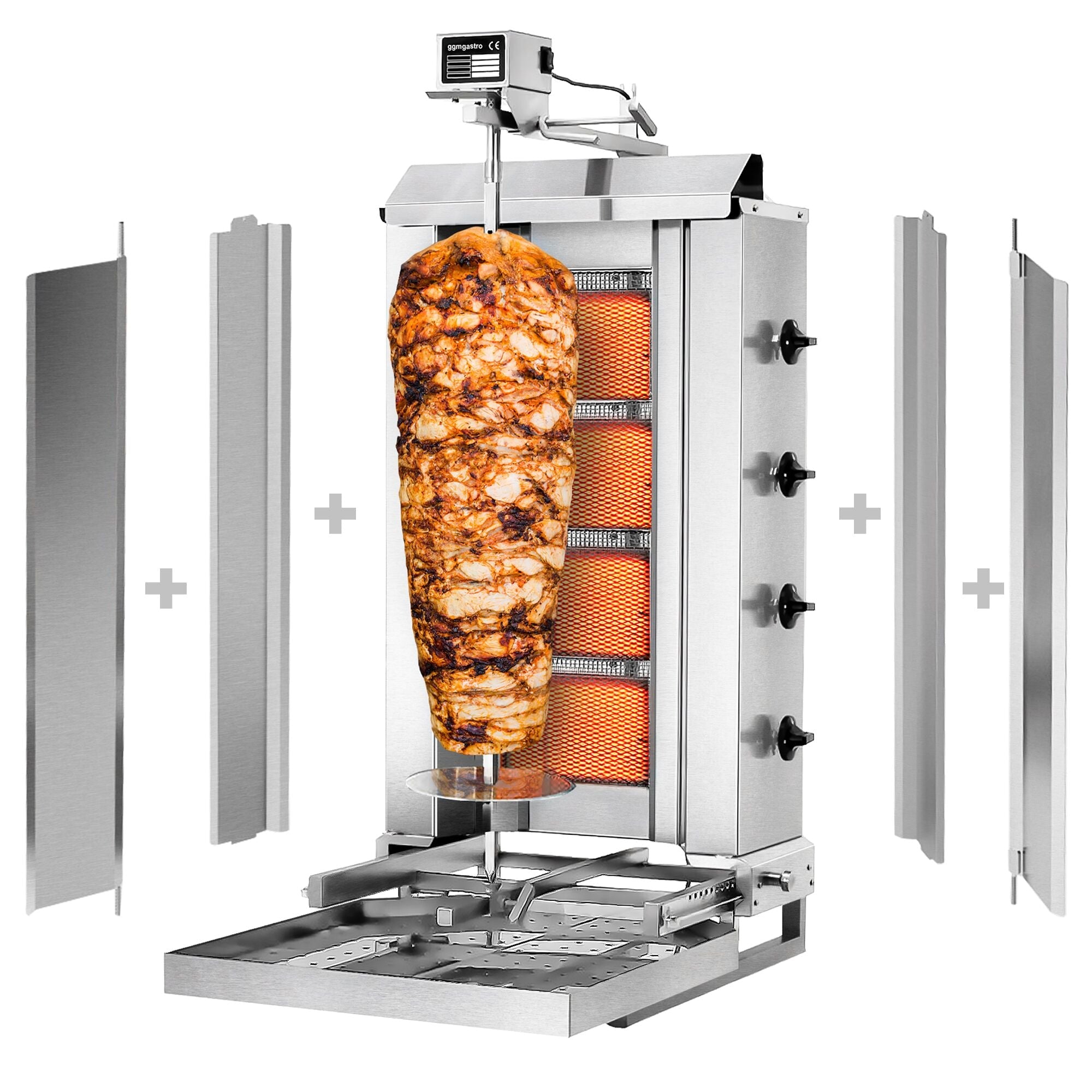 Gasli Doner Quarry - Mobile - 4 Burner - Max. 60 kg - including protective sheet and wings
