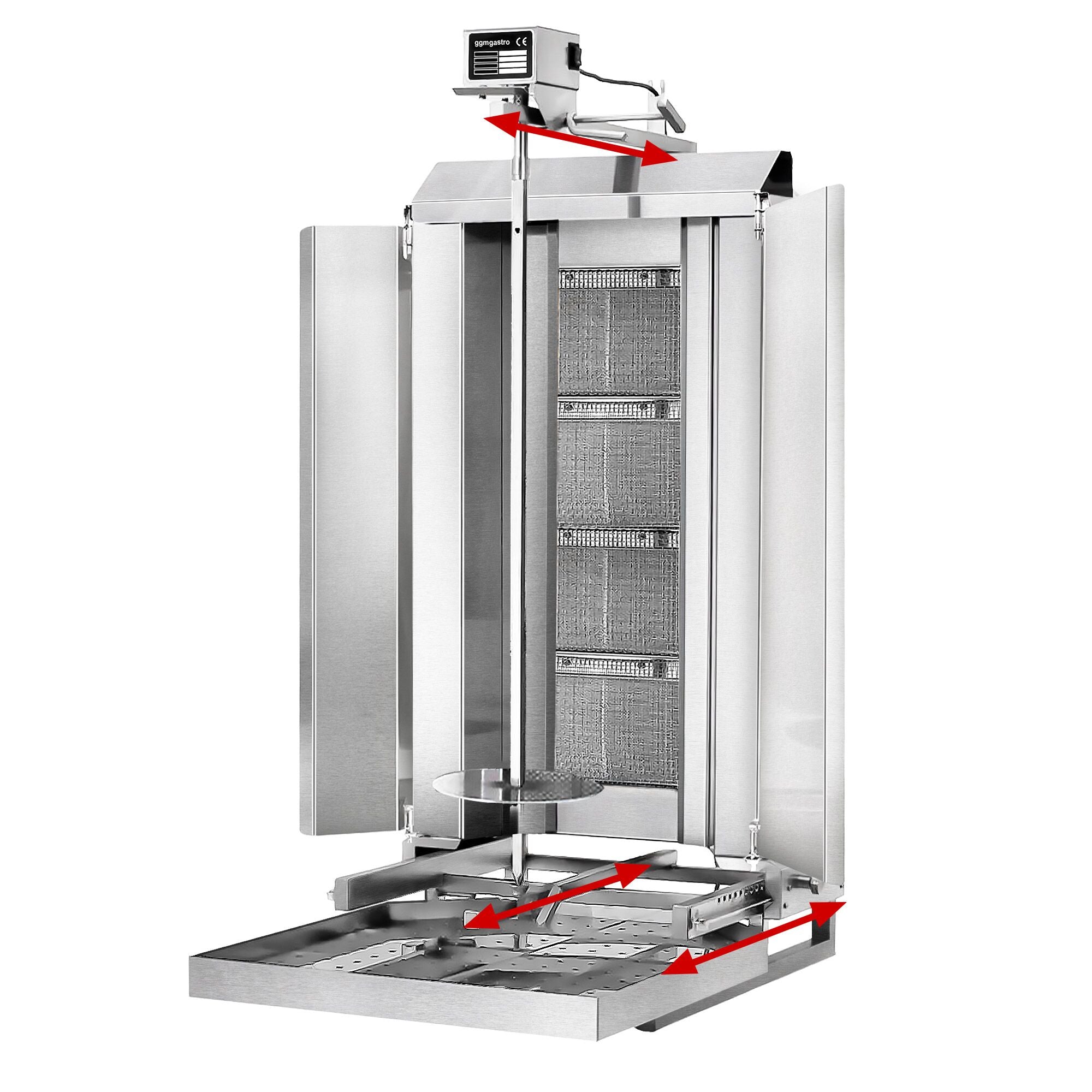 Gasli Doner Quarry - Mobile - 4 Burner - Max. 60 kg - including protective sheet and wings
