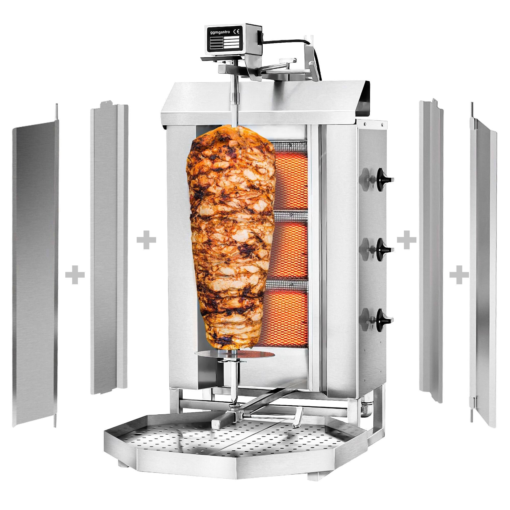 Gasli Doner Quarry - 3 Burner - Max. 40 kg - including protective sheet and wings