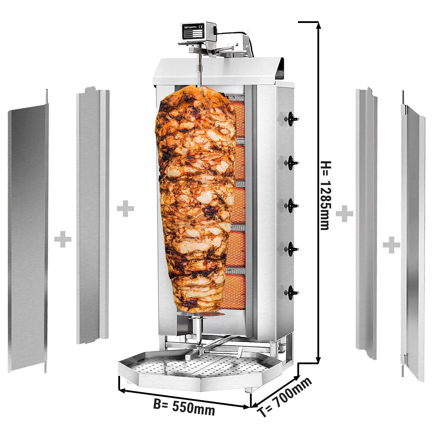 Gasli Doner Quarry - 5 Burner - Max. 80 kg - including protective sheet and wings