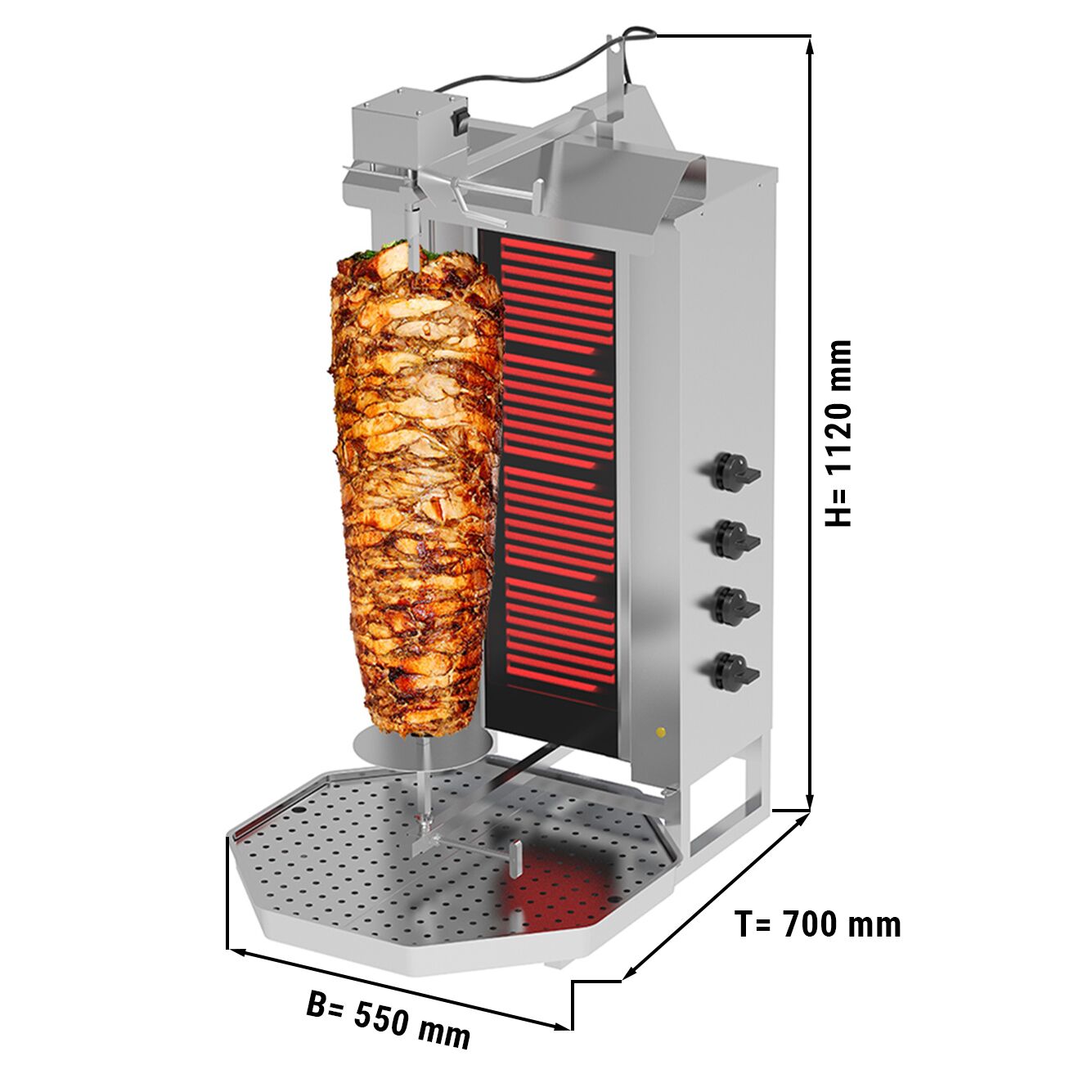 Electric Doner Quarry - 4 -eyed - Max. 60kg - Including wings