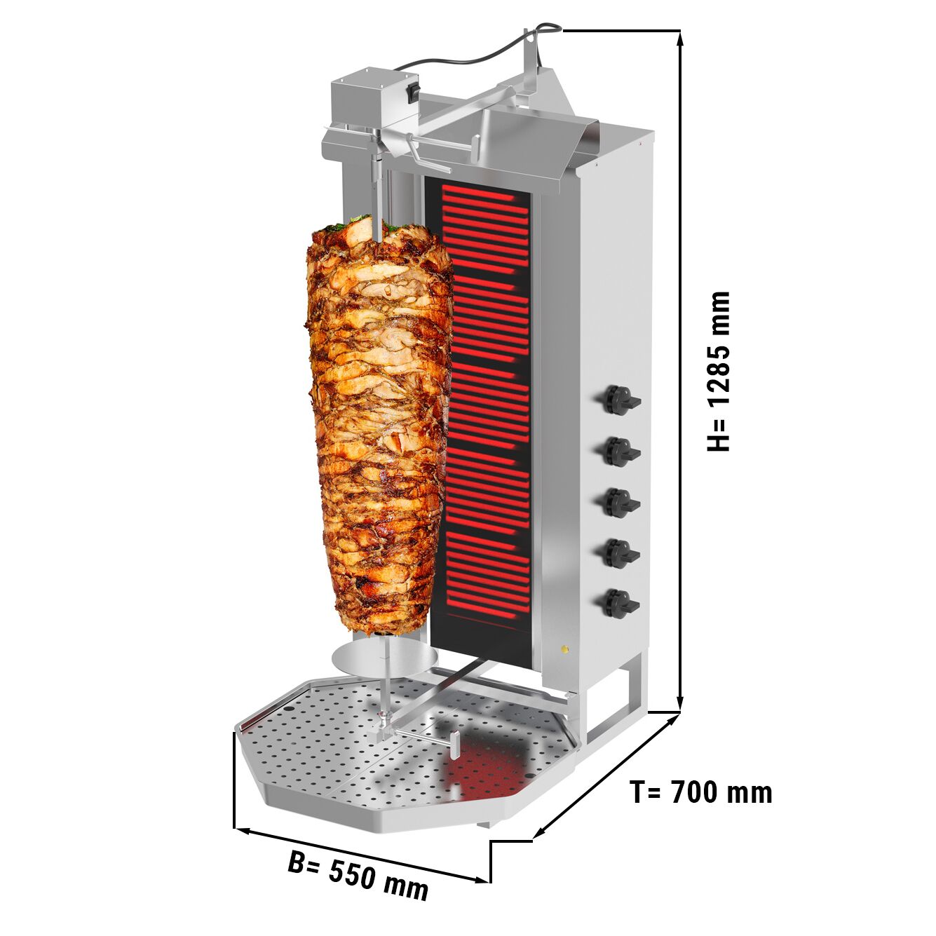 Electric Doner Quarry - 5 -eyed - Max. 80 kg - including wings