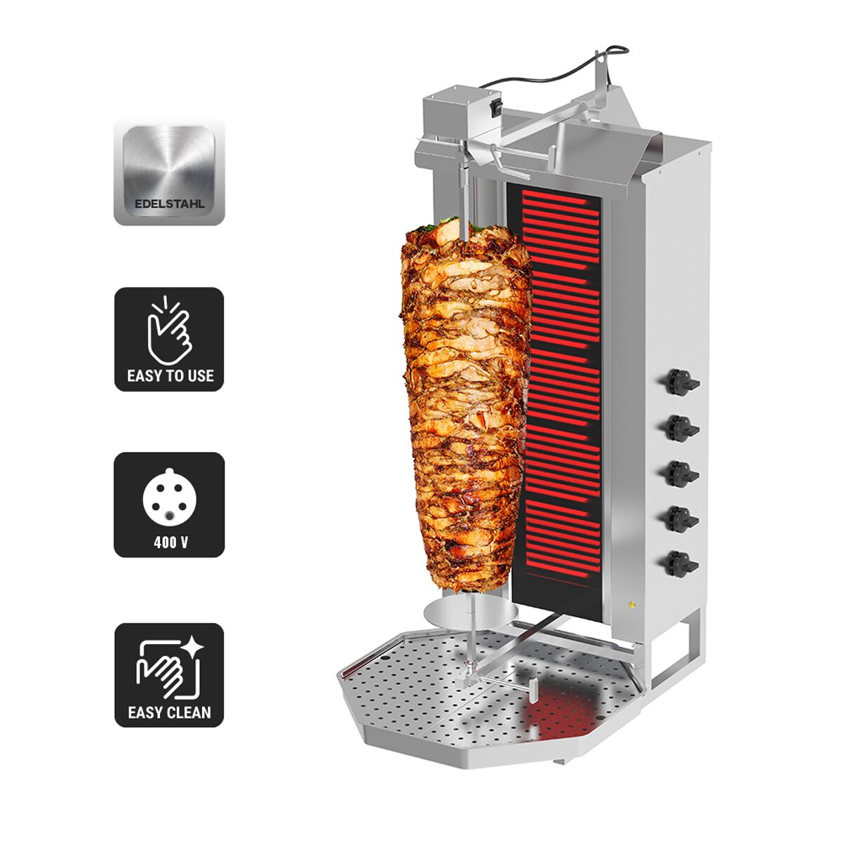 Electric Doner Quarry - 5 -eyed - Max. 80 kg - including wings