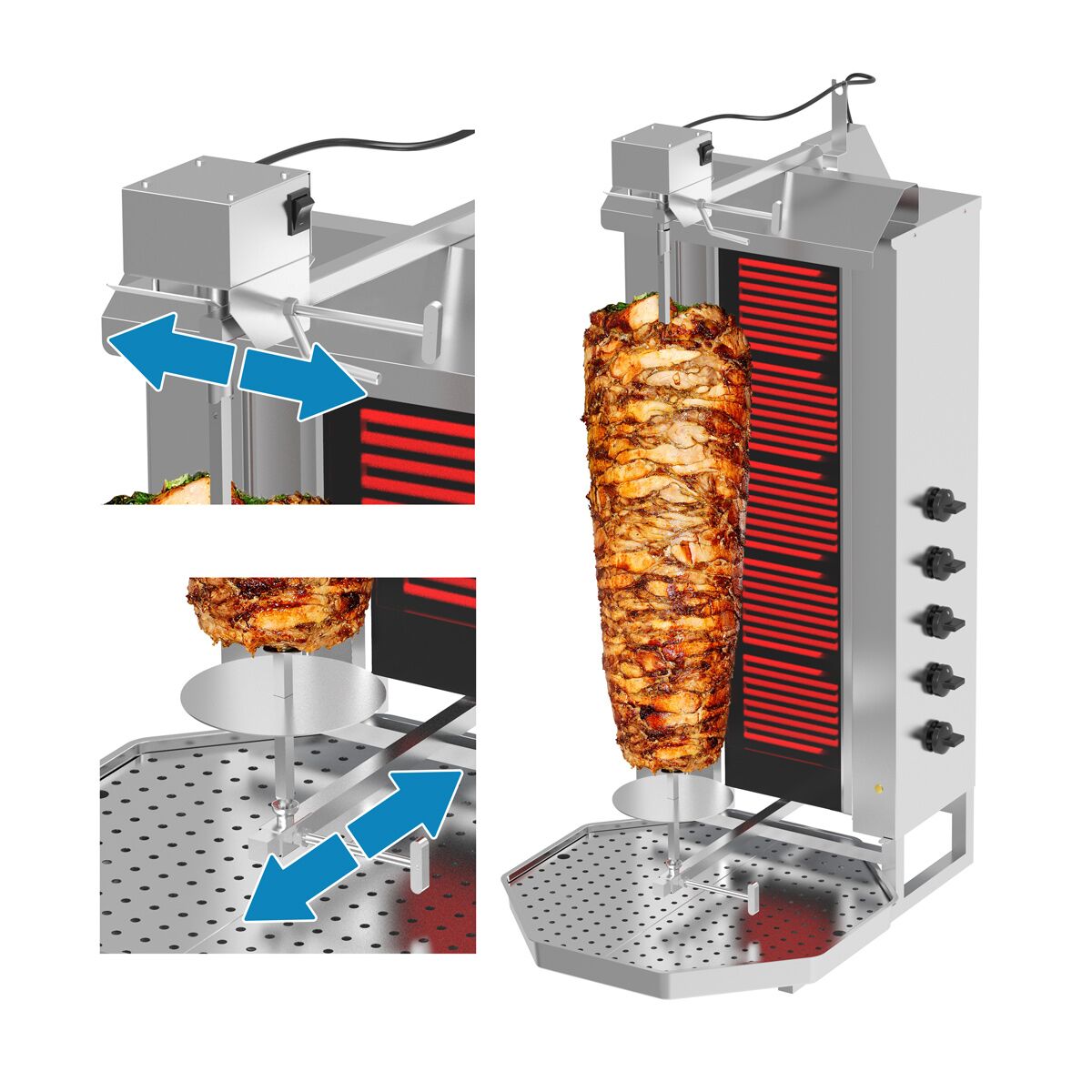 Electric Doner Quarry - 5 -eyed - Max. 80 kg - including wings