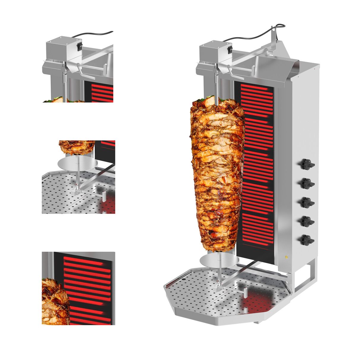 Electric Doner Quarry - 5 -eyed - Max. 80 kg - including wings