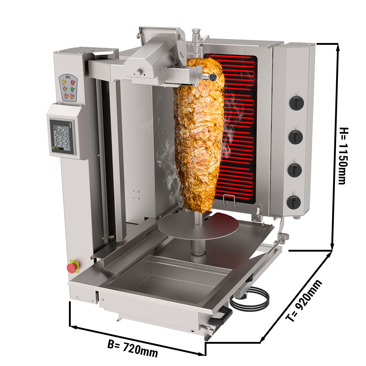 Electric rotary robot - 4 burner - max. 95 kg