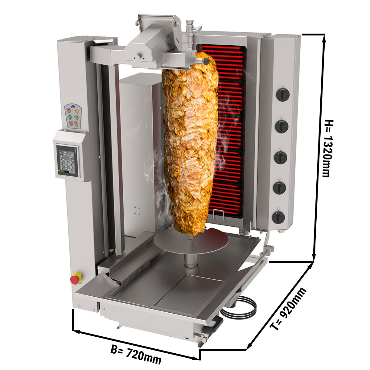 Electric rotary robot - 5 burner - max. 120 kg