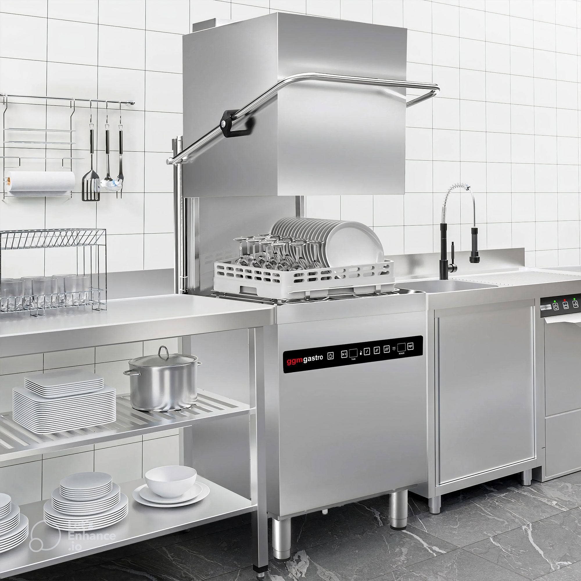 Current Type Dishwasher - Digital - 8.7 kW - heat recovery, detergent, brightener and evacuation pump