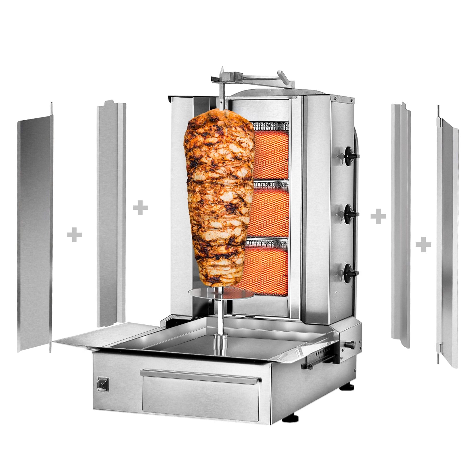 Gasli Doner Quarry - 3 Burner - Max. 40 kg - including protective sheet and wings