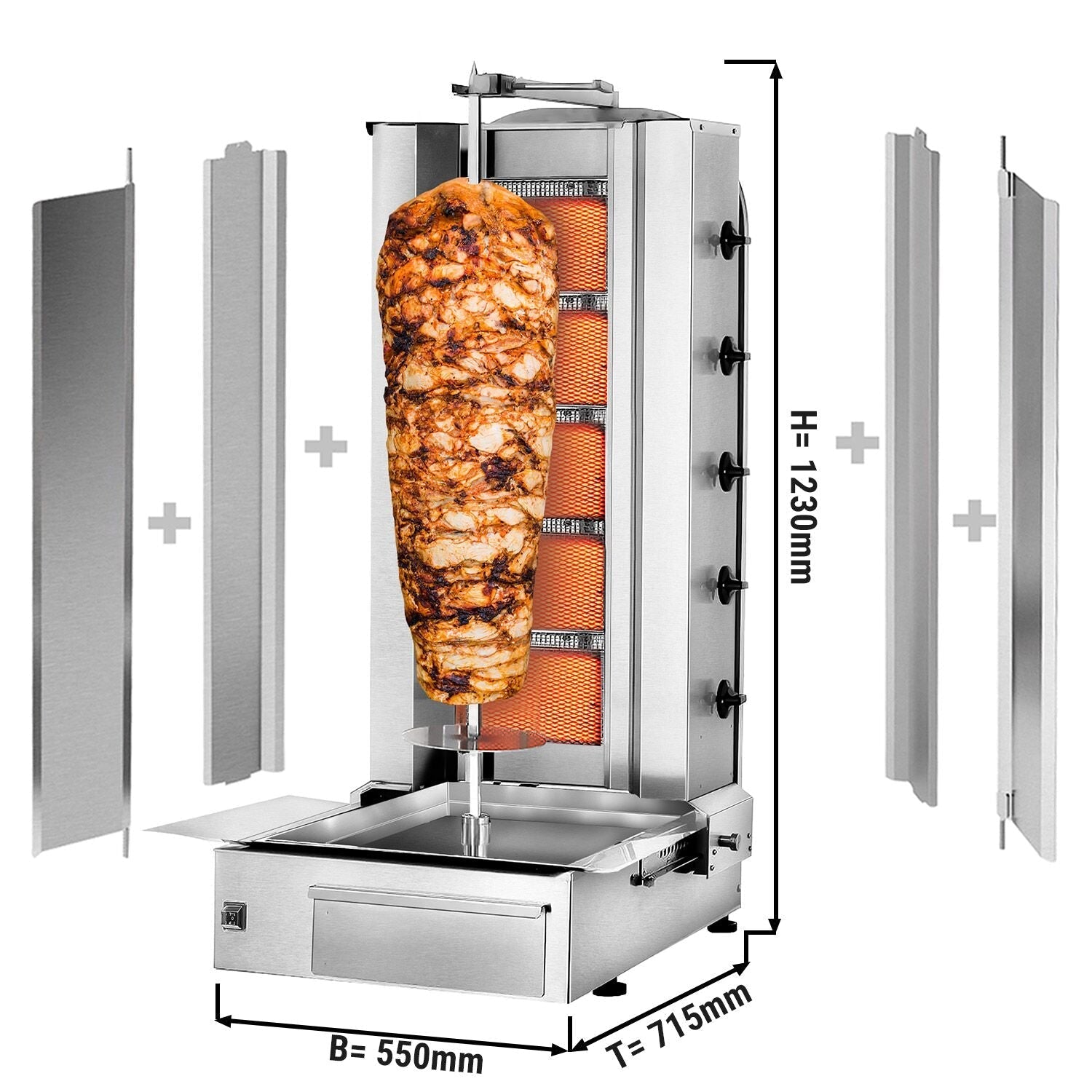 Gasli Doner Quarry - 5 Burner - Max. 80 kg - including protective sheet and wings