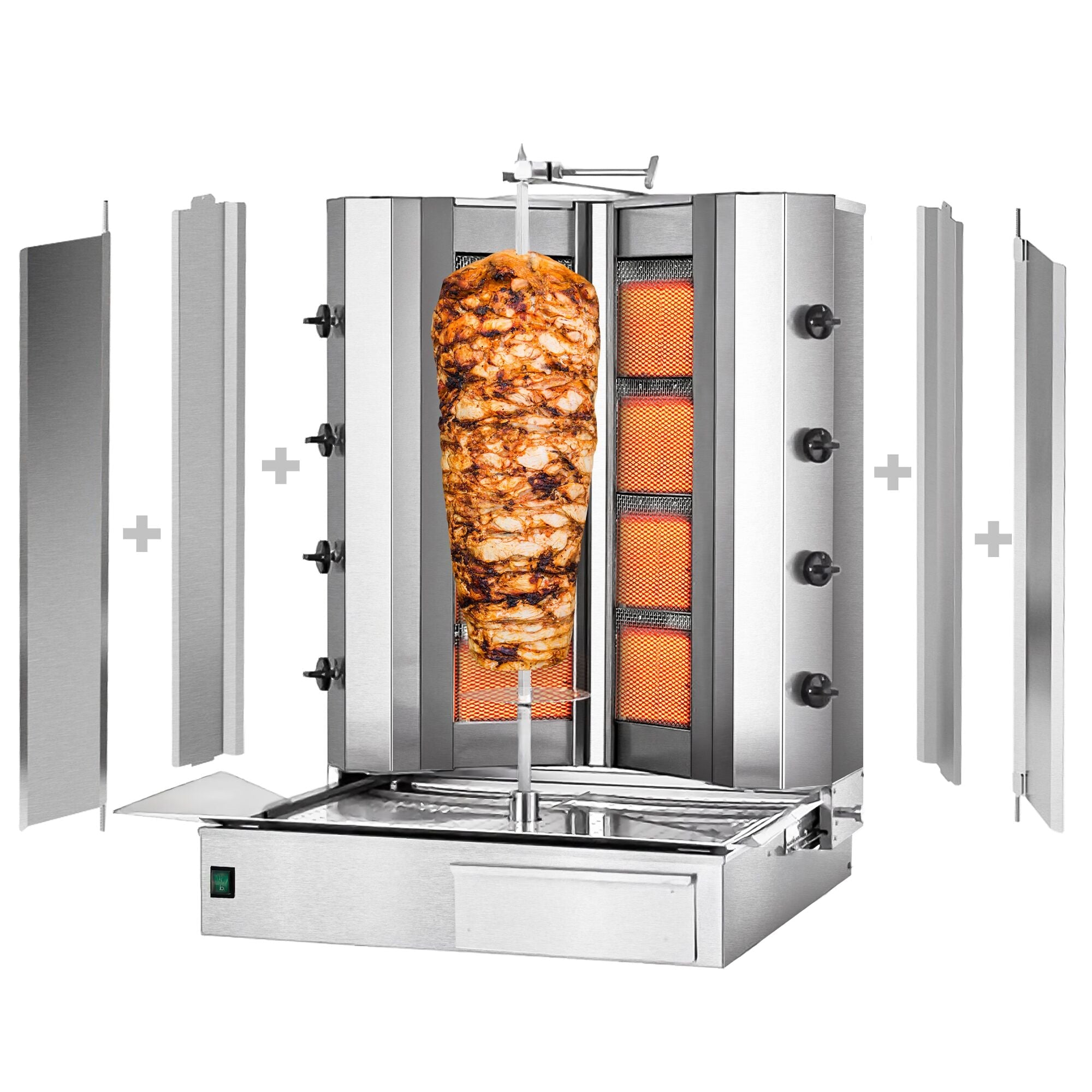 Gasli Doner Quarry - V Model - 4 + 4 burner - Max. 100 kg - including wings