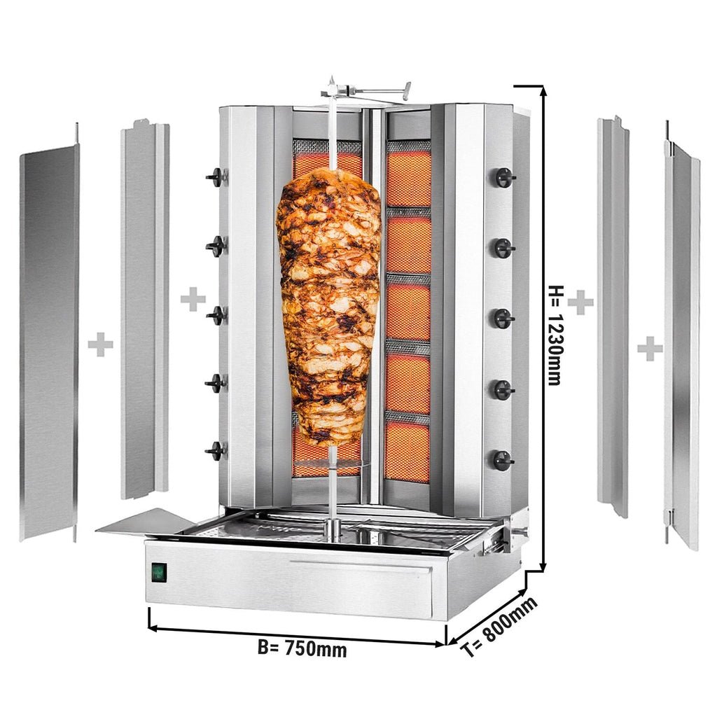 Gasli Doner Quarry - V Model - 5 + 5 burner - Max.  120 kg - including wings