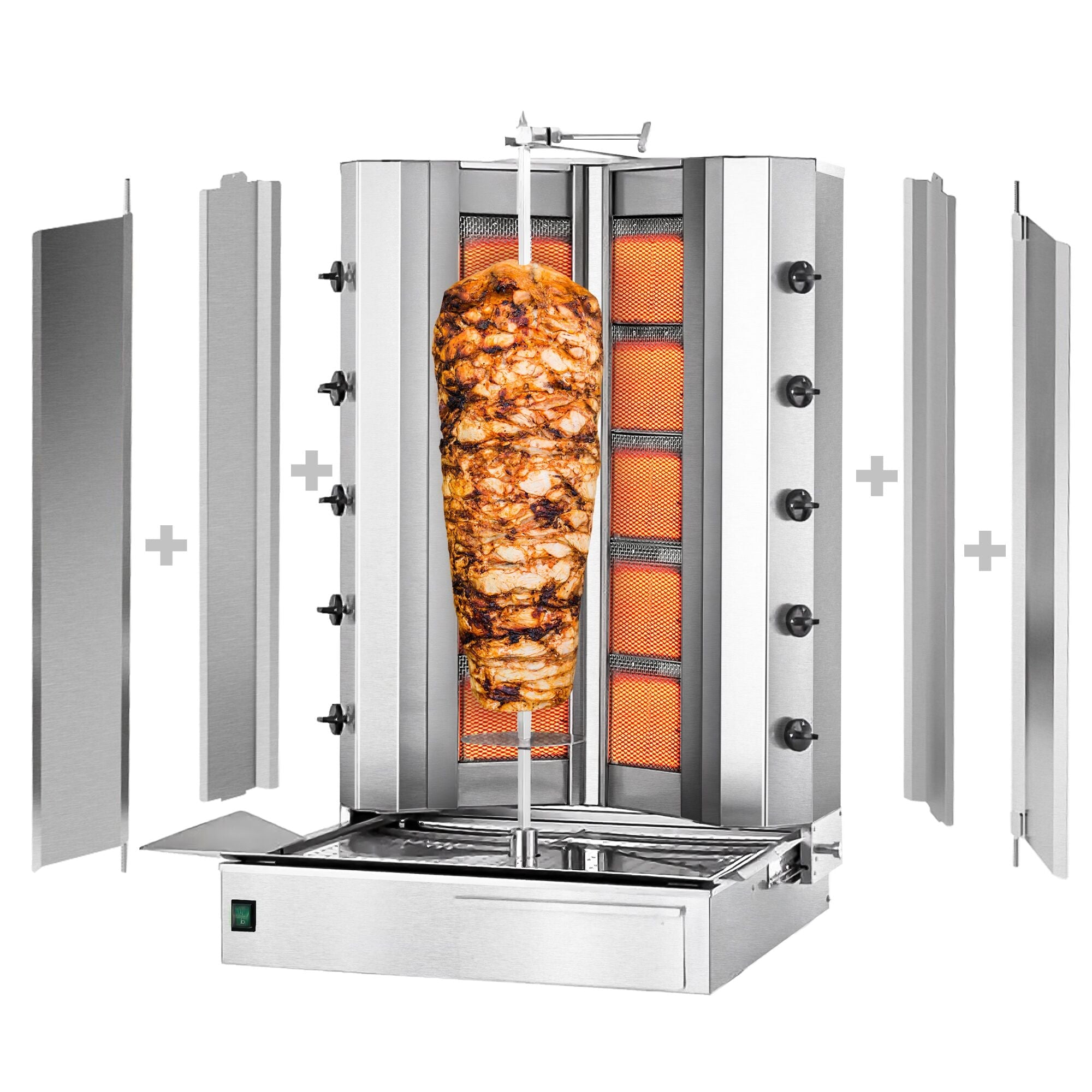 Gasli Doner Quarry - V Model - 5 + 5 burner - Max.  120 kg - including wings