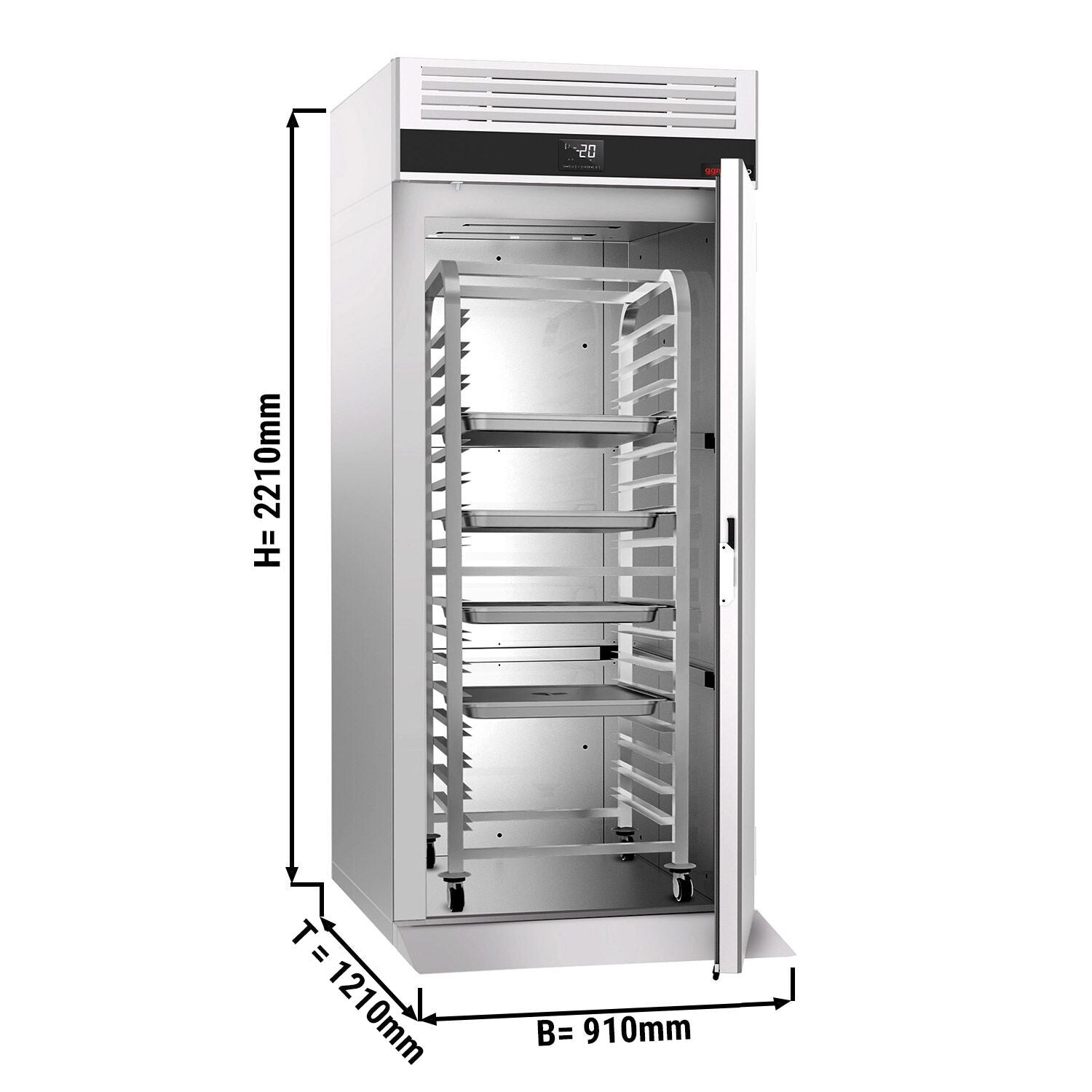 Conveyor refrigerator Premium - GN 2/1 - GN 1/1 - EN 60x40- 700 liters - 1 door