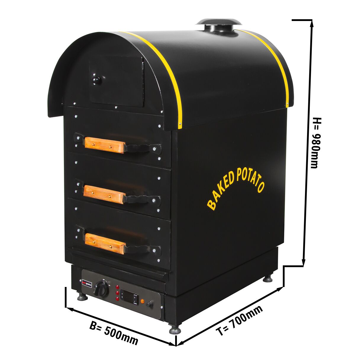 Electric Kumped Potato Furnace - 3 Drawers - 500 x 700 x 980 mm