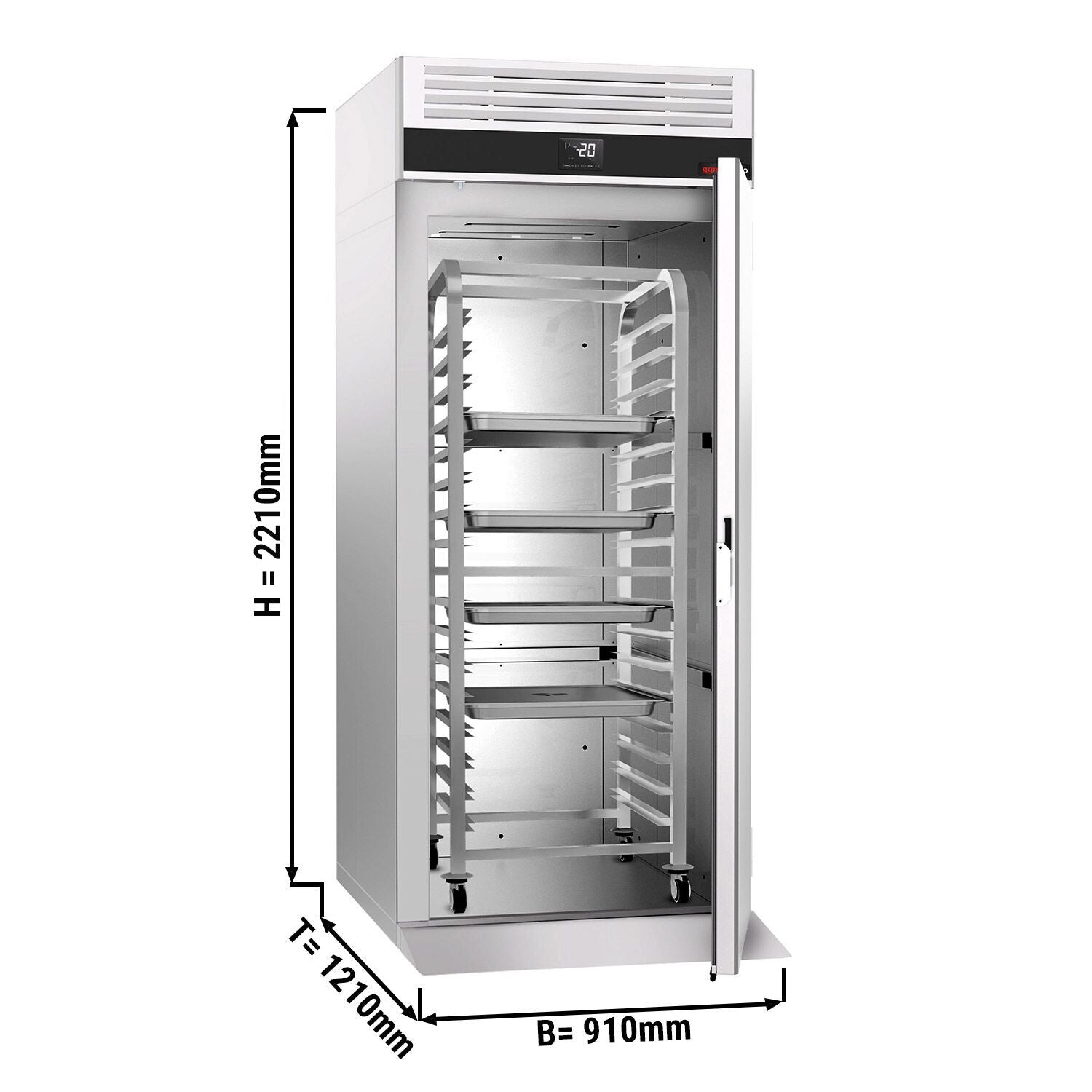Conveyor refrigerator Premium - GN 2/1 - GN 1/1 - EN 60x40- 700 liters - 1 door