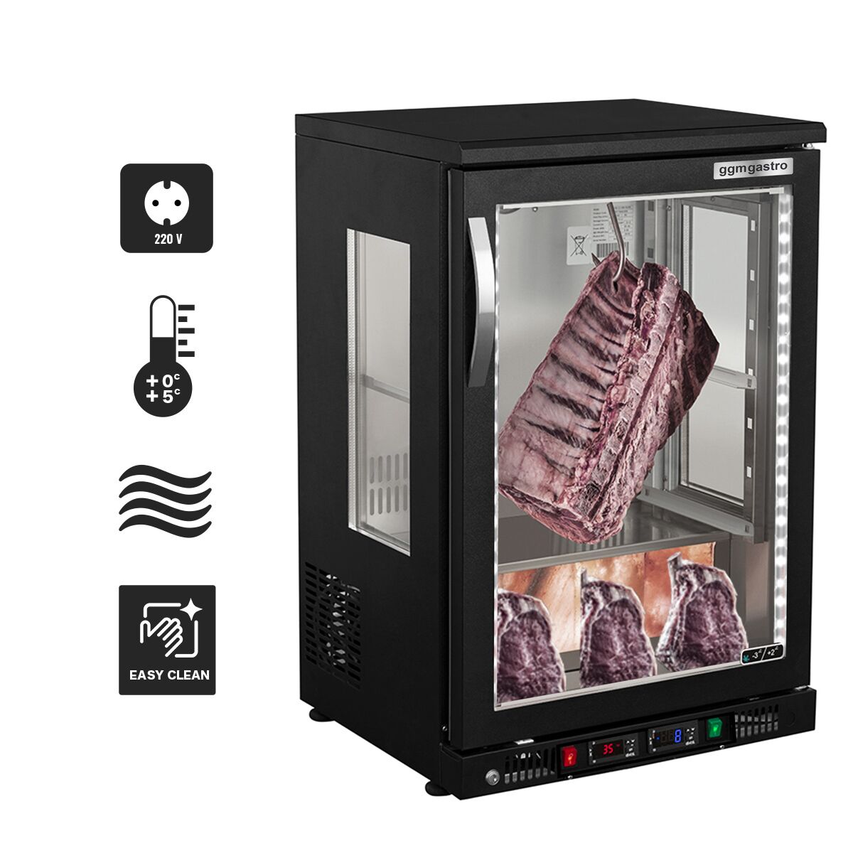 Meat Matting Cabinet 0.59 m - 1 Glass Door - Black