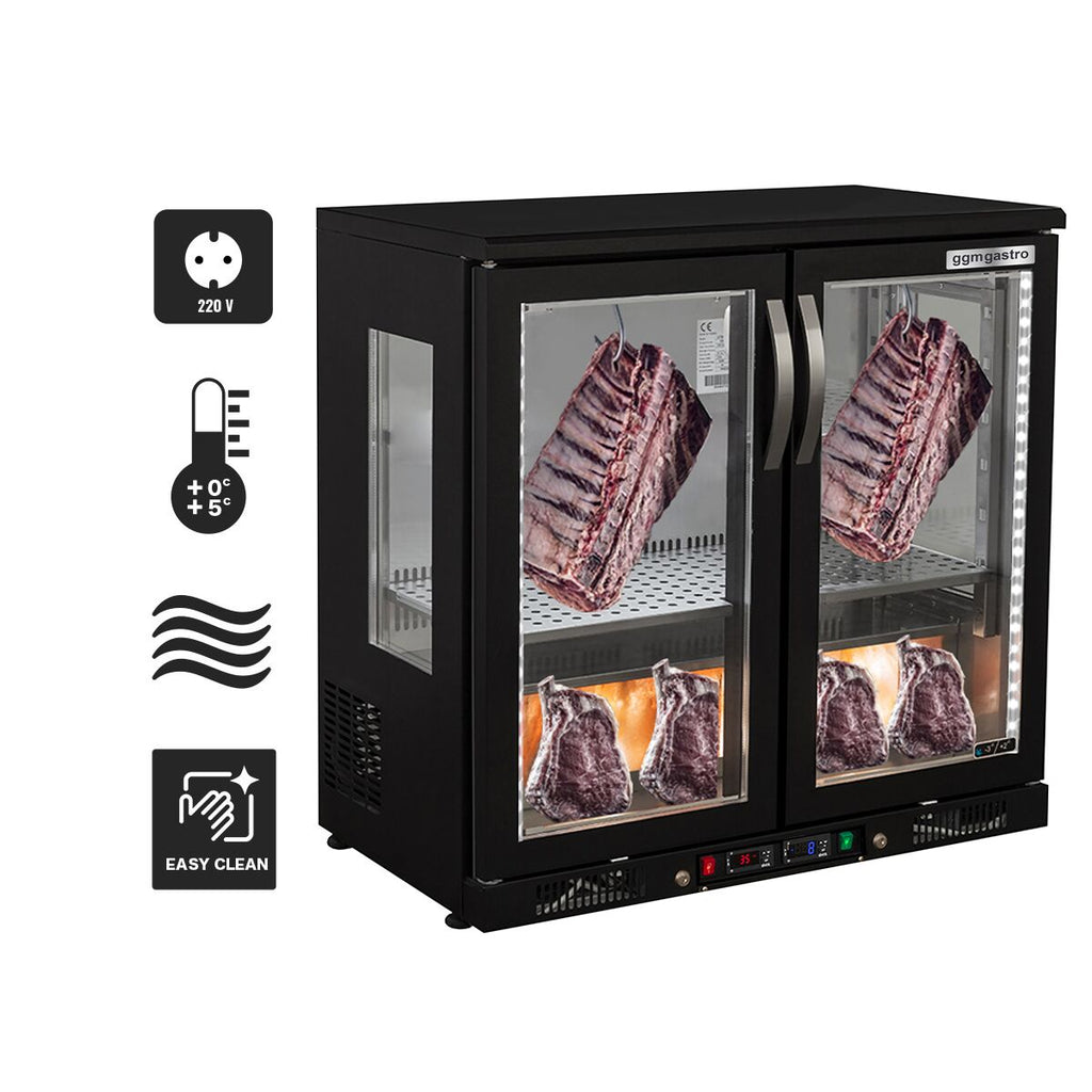 Meat Maturation Cabinet 0.92 M - Two Glass Doors - Black