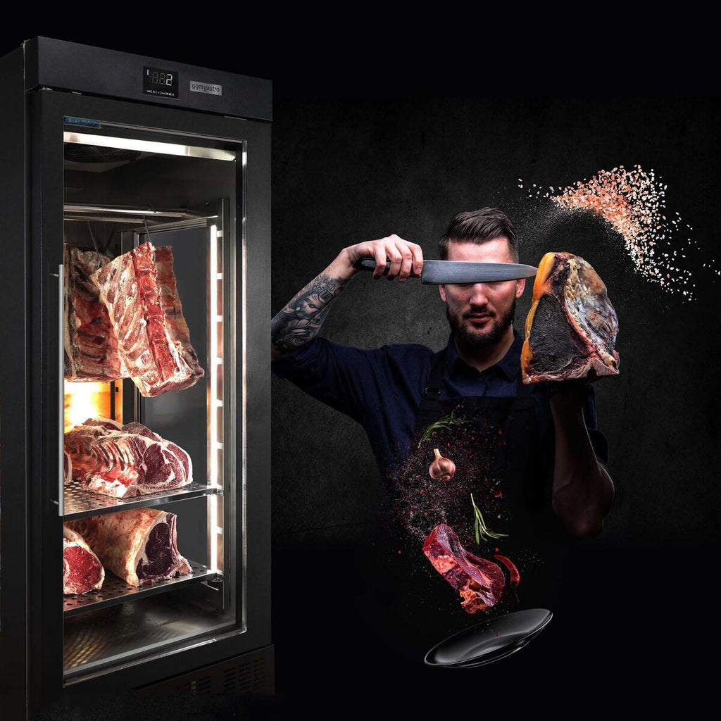 Meat Matting Cabinet 0.59 m - 1 Glass Door - Black
