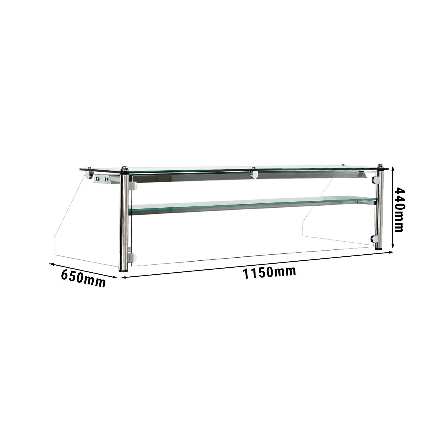Glass top for the cash register - 1,15 m