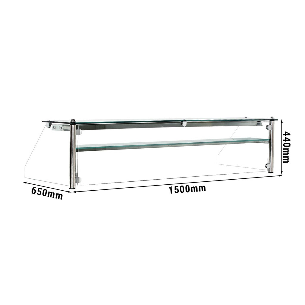 Glass top for the cash register - 1.5 m