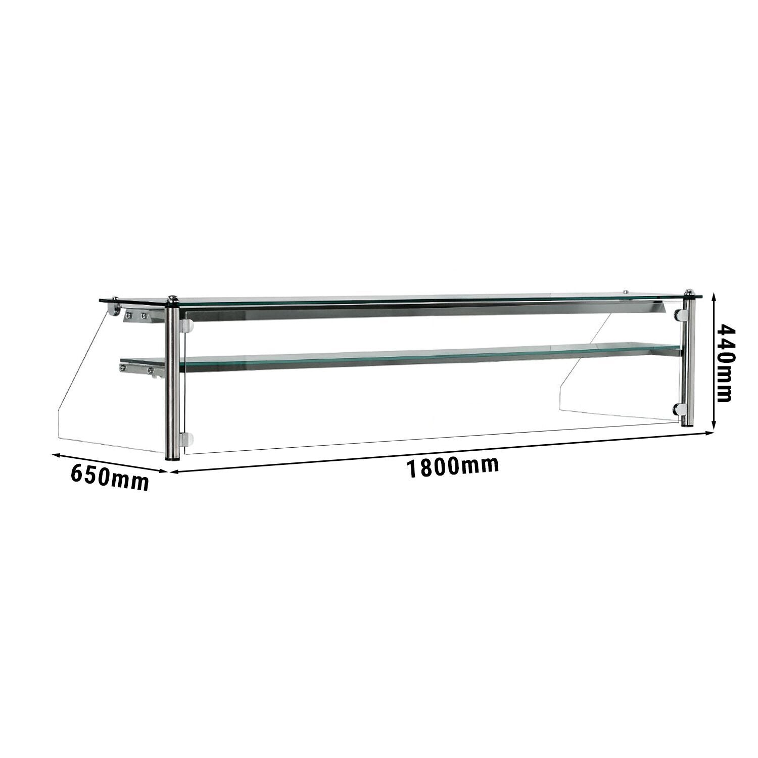 Glass top for the cash register counter - 1.8 m