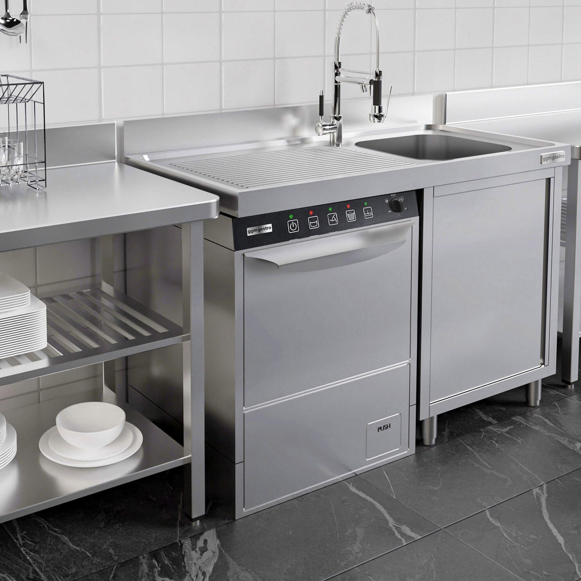 Dishwasher - 3,55 kW - release, polisher and detergent pump