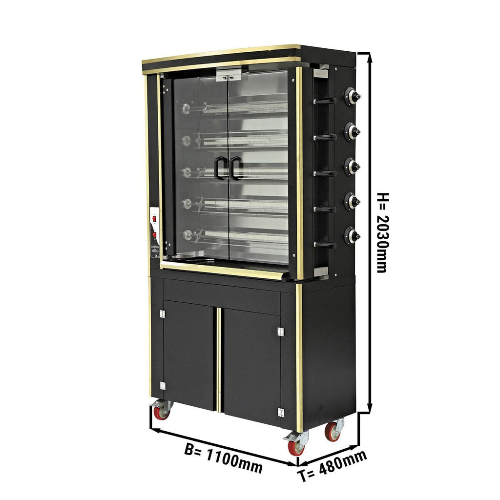 Electric Chicken Grill - 16.5 KW - 30 Chicken Capacity, 5 Şişli - Black