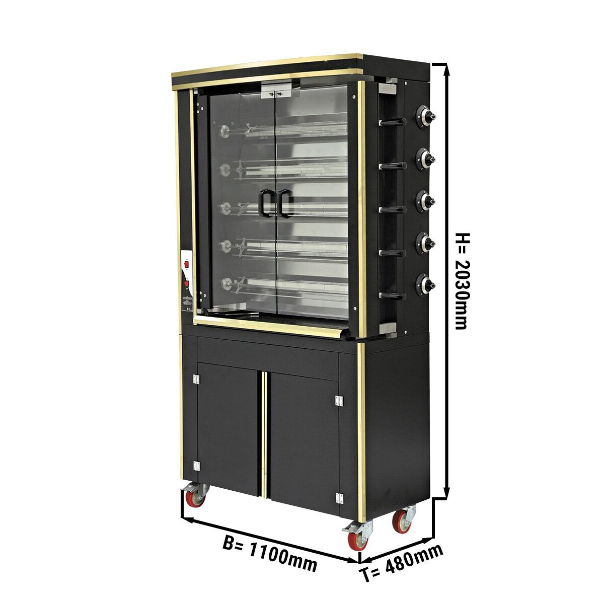 Electric Chicken Grill - 16.5 KW - 30 Chicken Capacity, 5 Şişli - Black