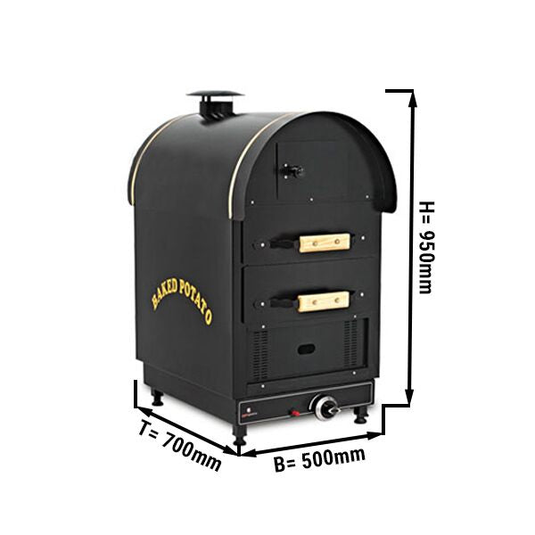 Gasted Kumped Furnace - 2 drawer - 500 x 700 x 950 mm for baked potatoes