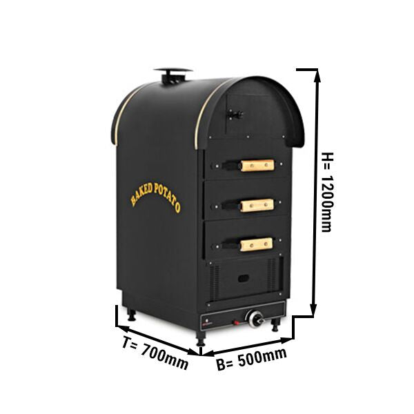 Gas Cake Furnace - 3 drawers - Baked Potatoes | Potato baking ovens | 500 x 700 x 1200 mm for gastro