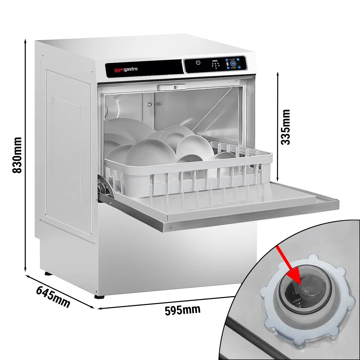 Double -walled dishwasher - 3.6 kW - detergent, brightener & evacuation pump