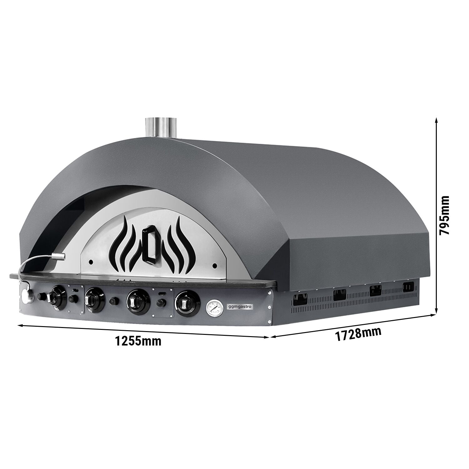 Gas Pizza Oven - 11x 25 cm - Manuel - (anthracite)